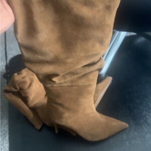 Express Tan Suede Heeled Boots
